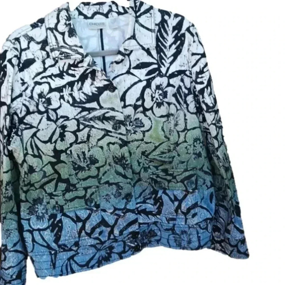 Chico's ombre cotton hip-length jacket size 2 - Picture 1 of 7